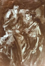 Nicky and Charlotte Howorth, 1984 - sketch Nicky and Charlotte Howorth, 1984 - sketch